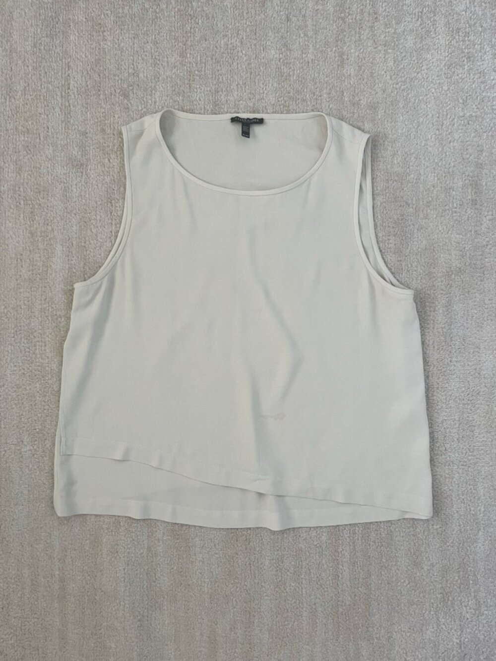 Eileen Fisher Silk Boxy Sleeveless Blouse Tank Top L Petite